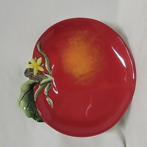 Fitz and Floyd Classis- Country Chic- Embossed Red Apple Tray/Dish